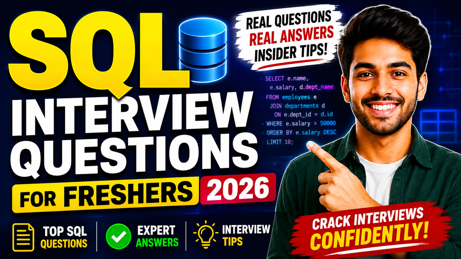 SQL Interview Questions for Freshers in 2026